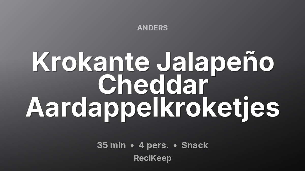 Receptkaart Krokante Jalapeño Cheddar Aardappelkroketjes – Snack