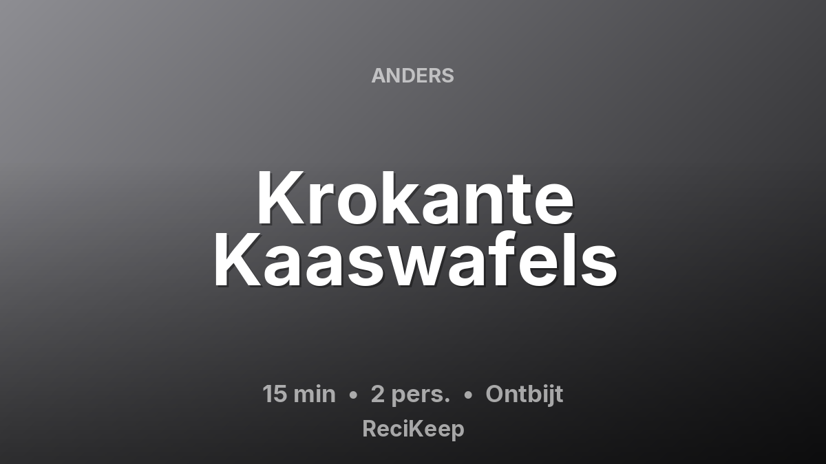 Receptkaart Krokante Kaaswafels – Ontbijt