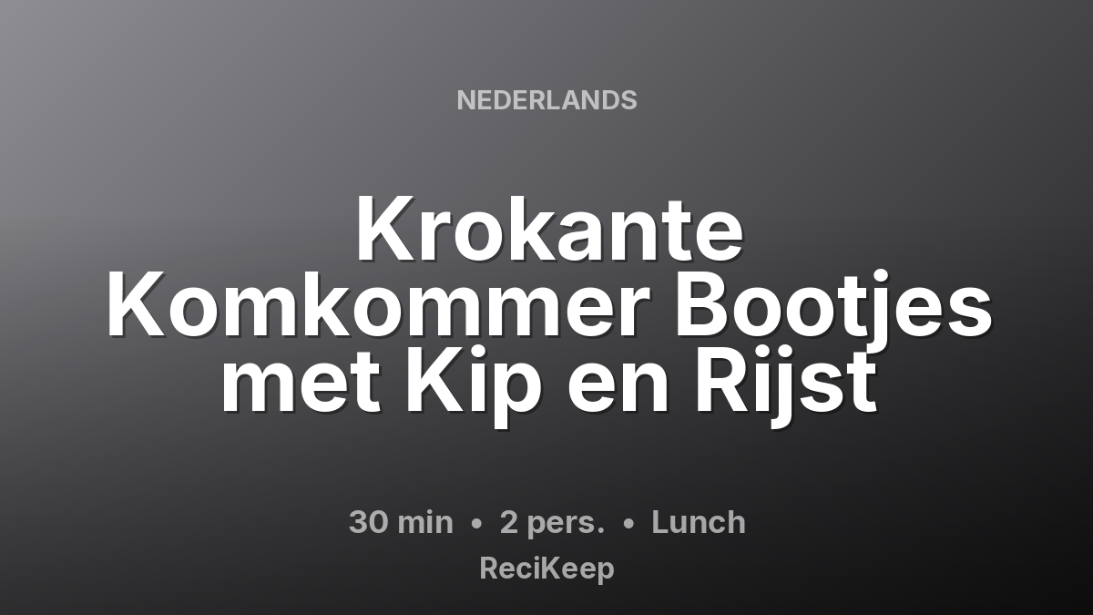 Receptkaart Krokante Komkommer Bootjes met Kip en Rijst – Lunch