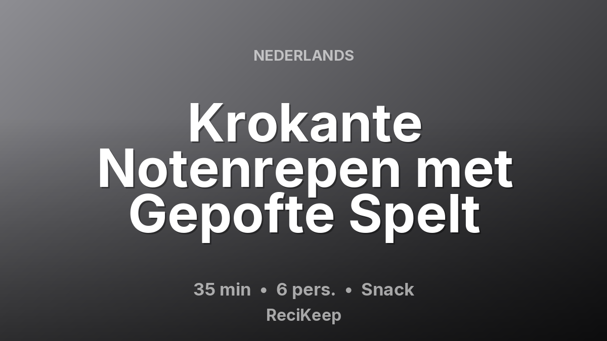 Receptkaart Krokante Notenrepen met Gepofte Spelt – Snack