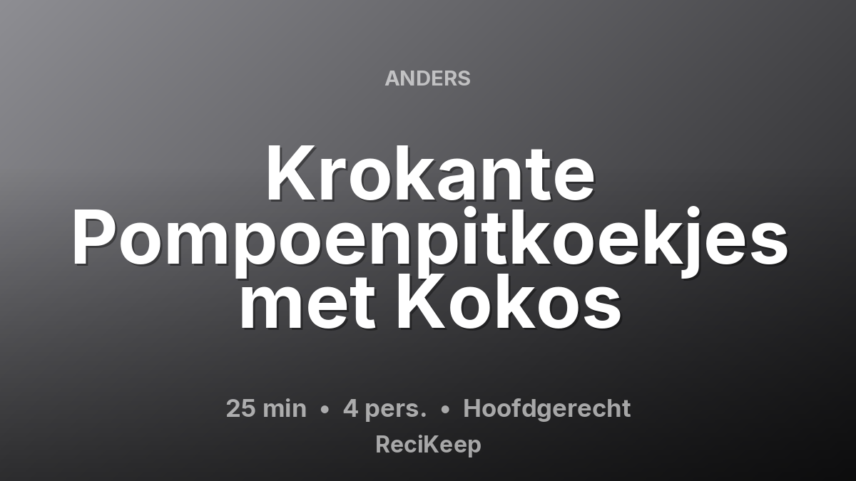 Receptkaart Krokante Pompoenpitkoekjes met Kokos – Hoofdgerecht