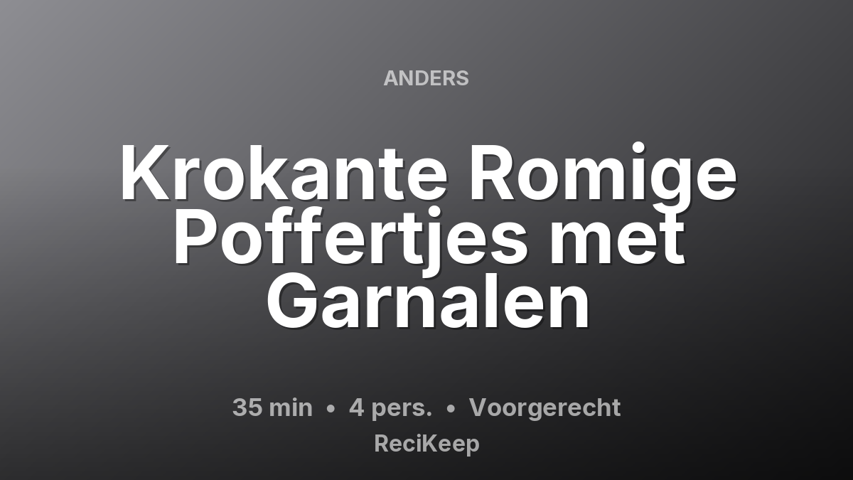 Receptkaart Krokante Romige Poffertjes met Garnalen – Voorgerecht