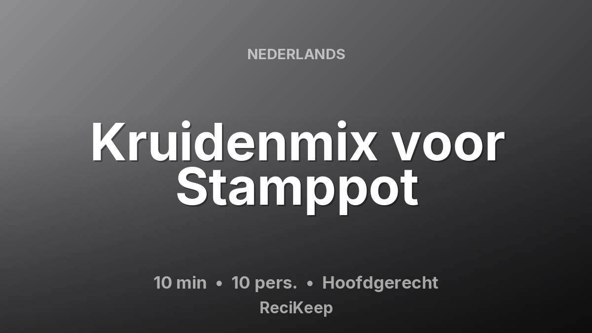 Receptkaart Kruidenmix voor Stamppot – Hoofdgerecht