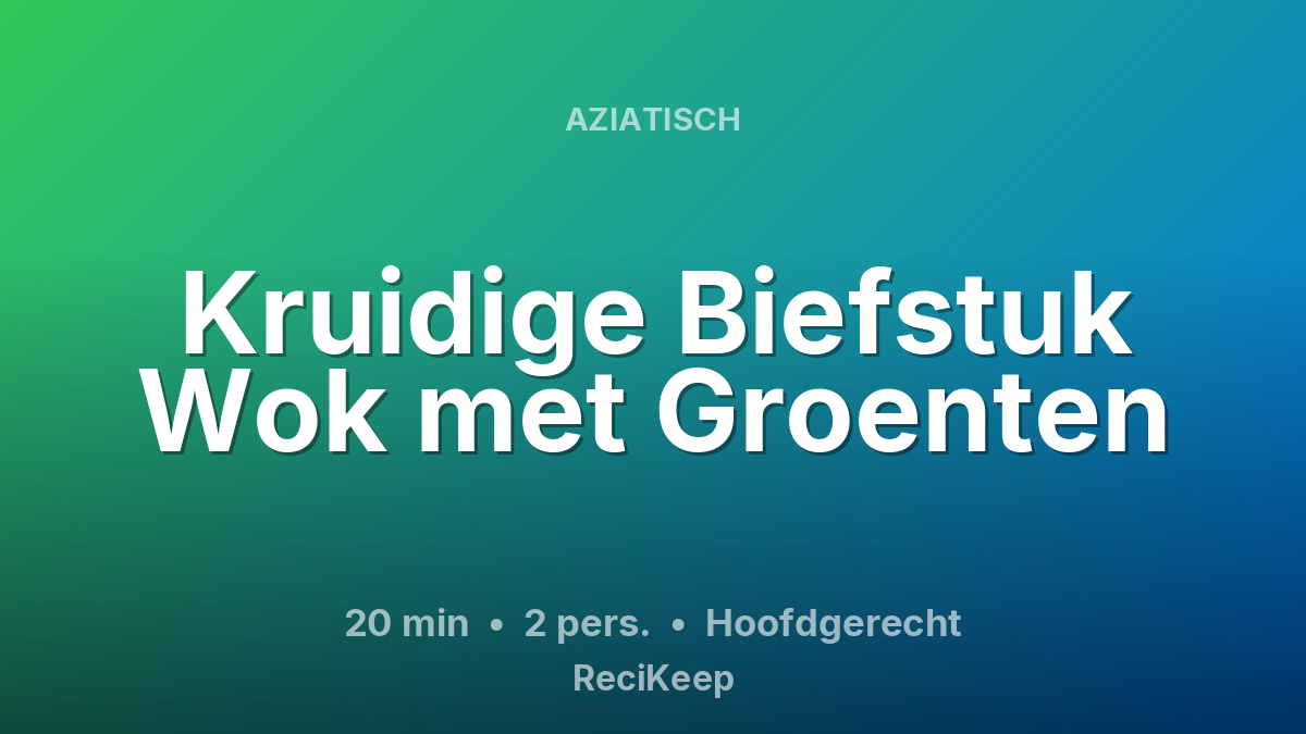 Receptkaart Kruidige Biefstuk Wok met Groenten – Hoofdgerecht