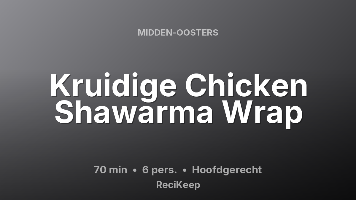 Receptkaart Kruidige Chicken Shawarma Wrap – Hoofdgerecht