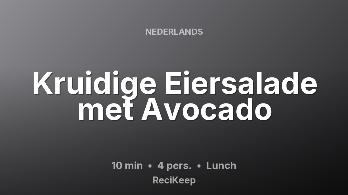 Receptkaart Kruidige Eiersalade met Avocado – Lunch