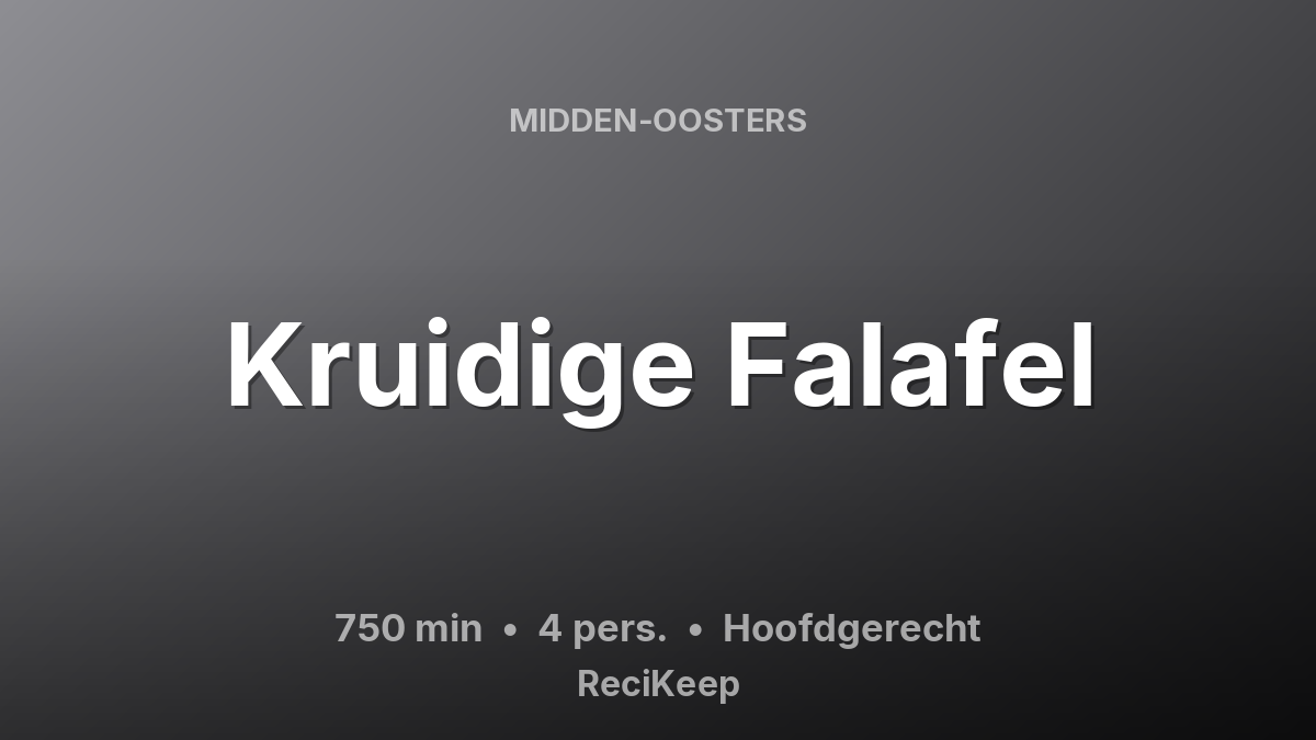 Receptkaart Kruidige Falafel – Hoofdgerecht