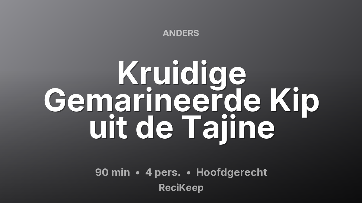 Receptkaart Kruidige Gemarineerde Kip uit de Tajine – Hoofdgerecht