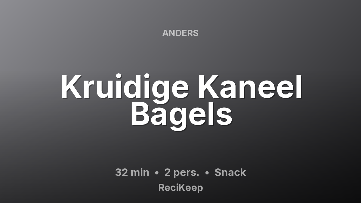 Receptkaart Kruidige Kaneel Bagels – Snack