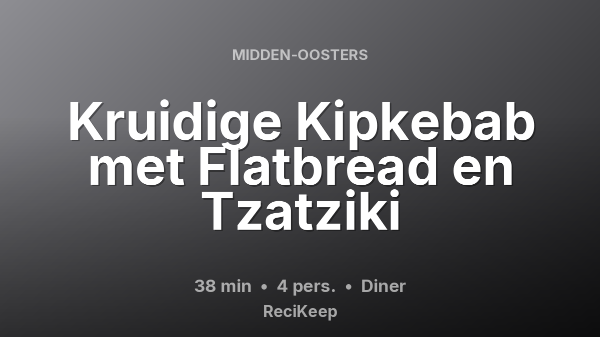 Receptkaart Kruidige Kipkebab met Flatbread en Tzatziki – Diner
