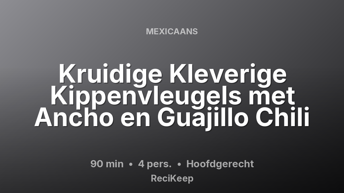 Receptkaart Kruidige Kleverige Kippenvleugels met Ancho en Guajillo Chili – Hoofdgerecht