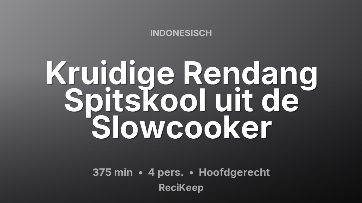 Receptkaart Kruidige Rendang Spitskool uit de Slowcooker – Hoofdgerecht