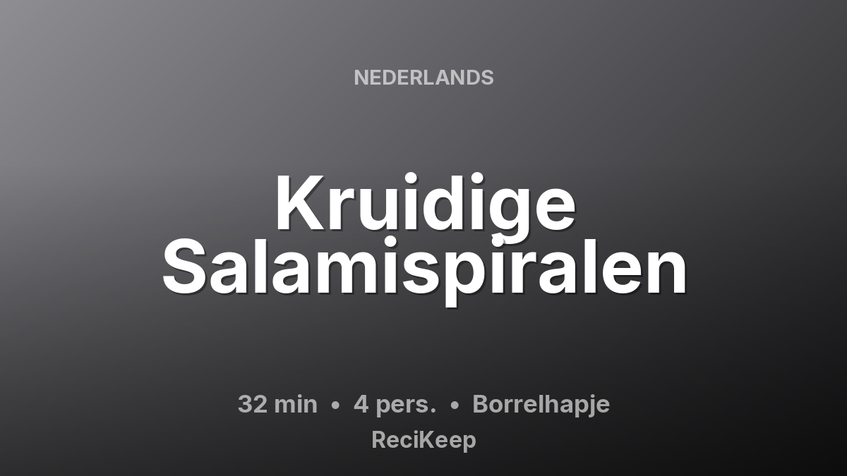 Receptkaart Kruidige Salamispiralen – Borrelhapje