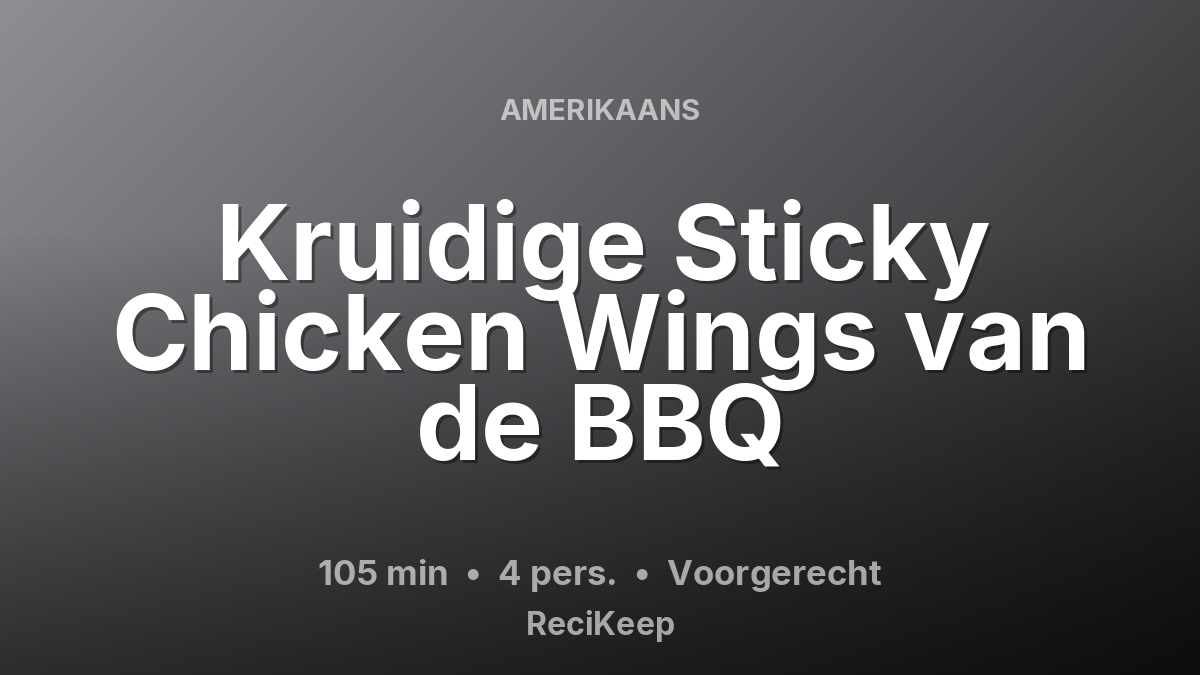 Receptkaart Kruidige Sticky Chicken Wings van de BBQ – Voorgerecht