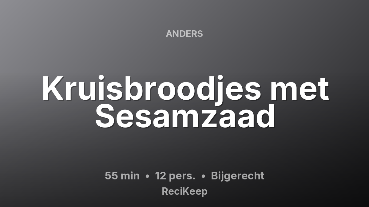 Receptkaart Kruisbroodjes met Sesamzaad – Bijgerecht