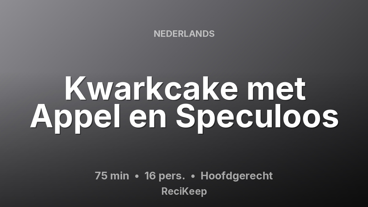 Receptkaart Kwarkcake met Appel en Speculoos – Hoofdgerecht