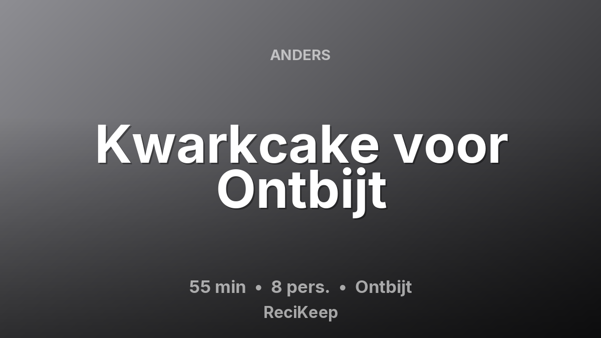 Receptkaart Kwarkcake voor Ontbijt – Ontbijt