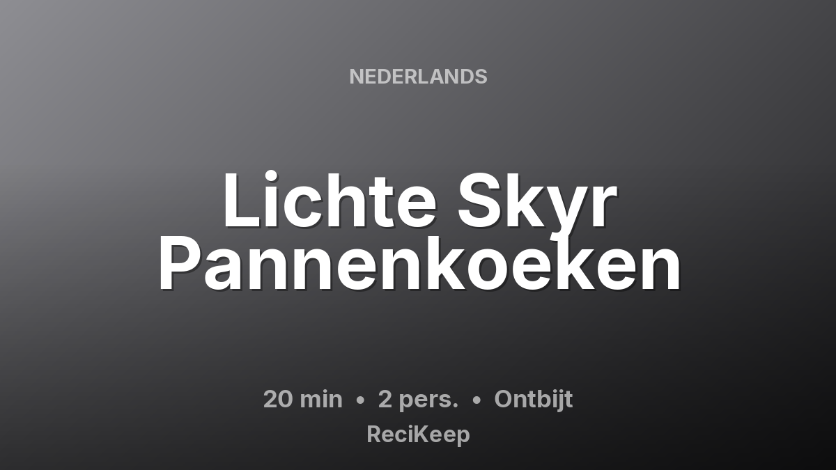 Receptkaart Lichte Skyr Pannenkoeken – Ontbijt