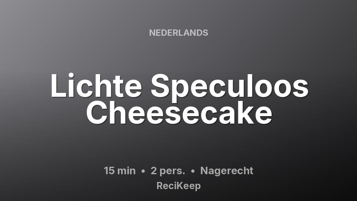 Receptkaart Lichte Speculoos Cheesecake – Nagerecht