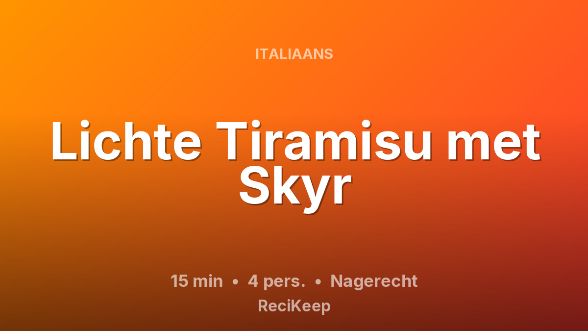 Receptkaart Lichte Tiramisu met Skyr – Nagerecht