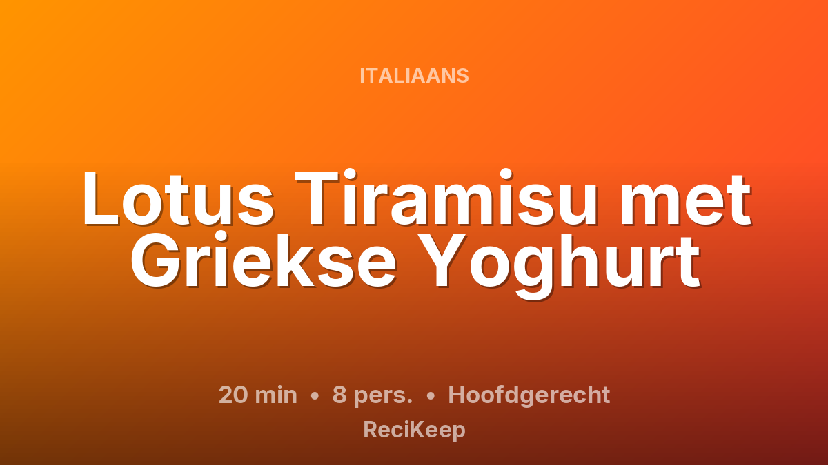 Receptkaart Lotus Tiramisu met Griekse Yoghurt – Hoofdgerecht