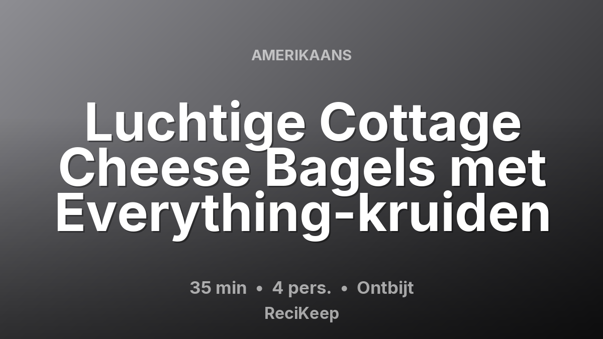 Receptkaart Luchtige Cottage Cheese Bagels met Everything-kruiden – Ontbijt
