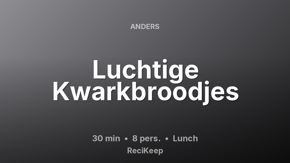 Receptkaart Luchtige Kwarkbroodjes – Lunch