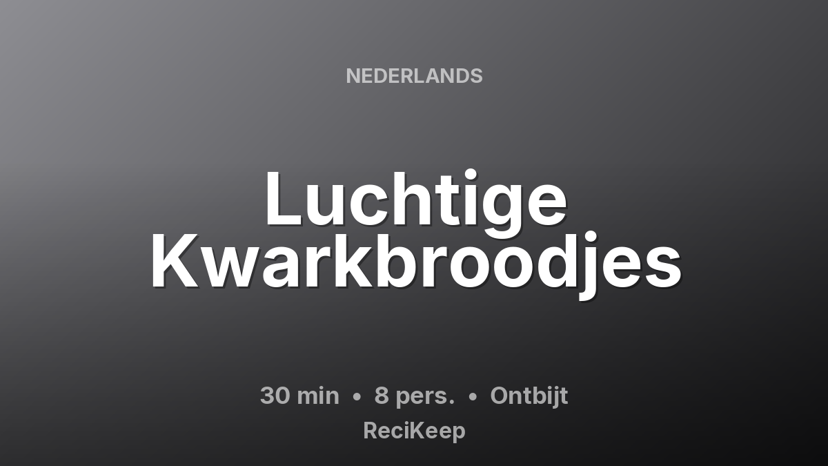 Receptkaart Luchtige Kwarkbroodjes – Ontbijt