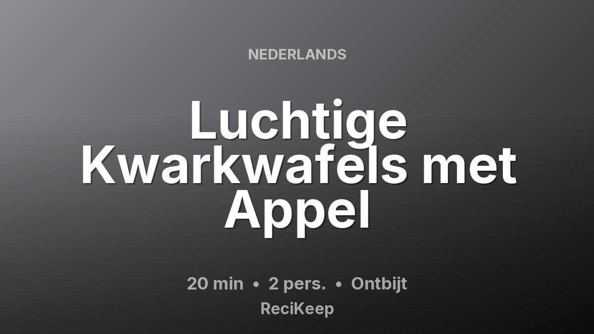 Receptkaart Luchtige Kwarkwafels met Appel – Ontbijt
