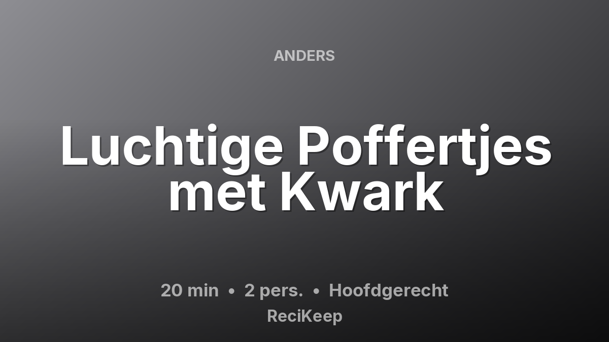 Receptkaart Luchtige Poffertjes met Kwark – Hoofdgerecht