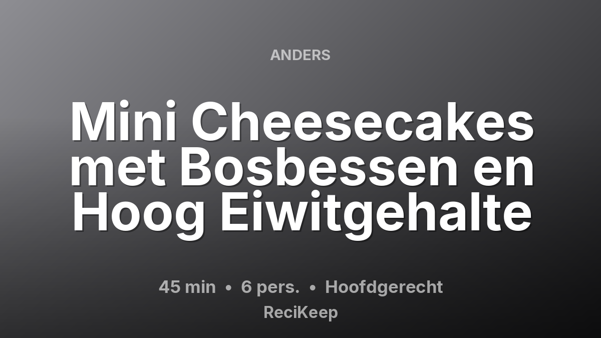 Receptkaart Mini Cheesecakes met Bosbessen en Hoog Eiwitgehalte – Hoofdgerecht