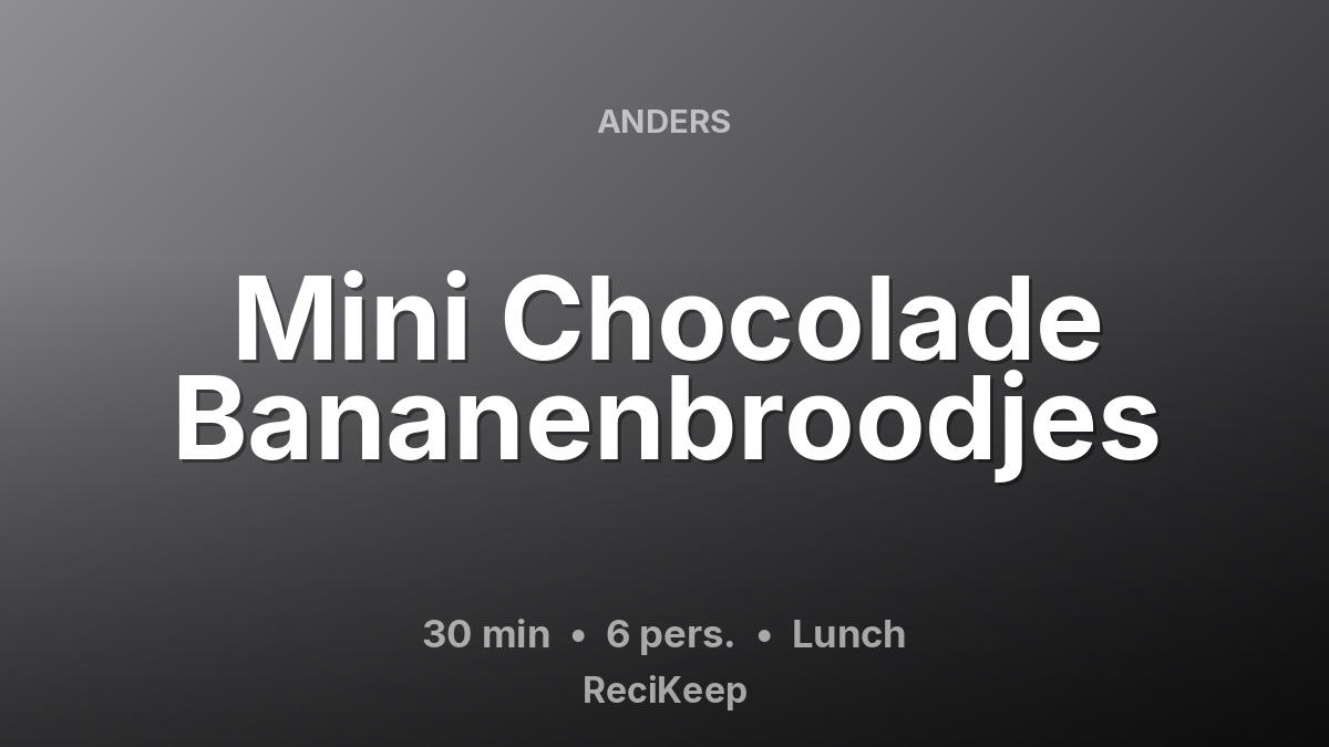 Receptkaart Mini Chocolade Bananenbroodjes – Lunch