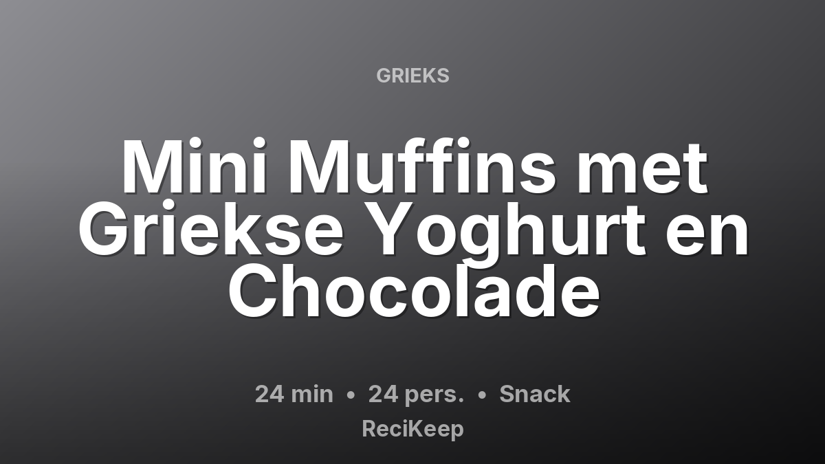 Receptkaart Mini Muffins met Griekse Yoghurt en Chocolade – Snack