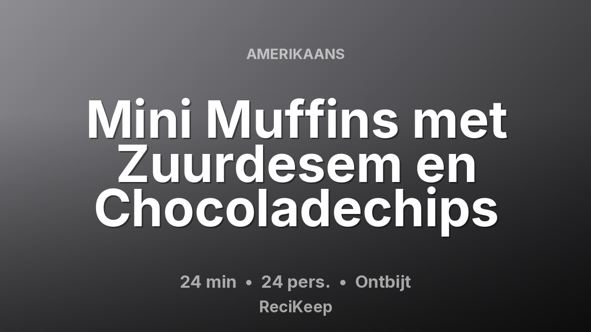 Receptkaart Mini Muffins met Zuurdesem en Chocoladechips – Ontbijt