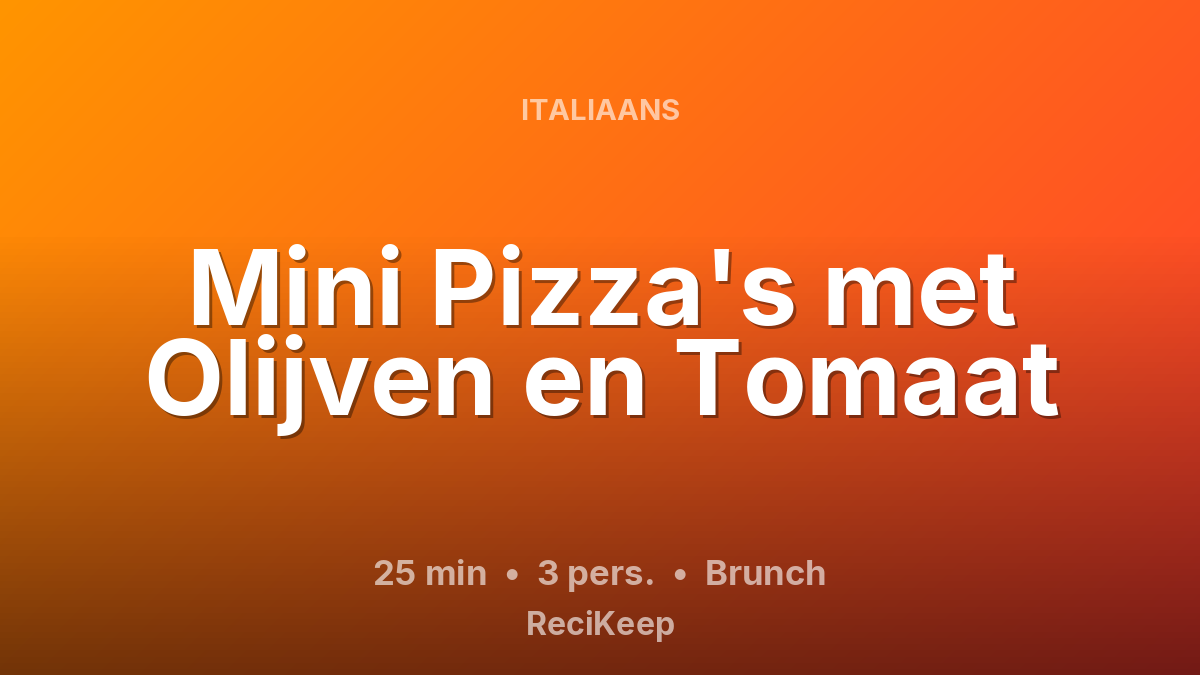 Receptkaart Mini Pizza's met Olijven en Tomaat – Brunch
