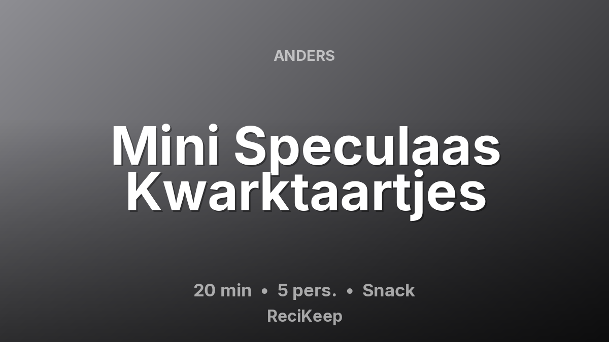 Receptkaart Mini Speculaas Kwarktaartjes – Snack