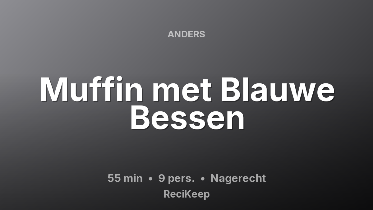 Receptkaart Muffin met Blauwe Bessen – Nagerecht