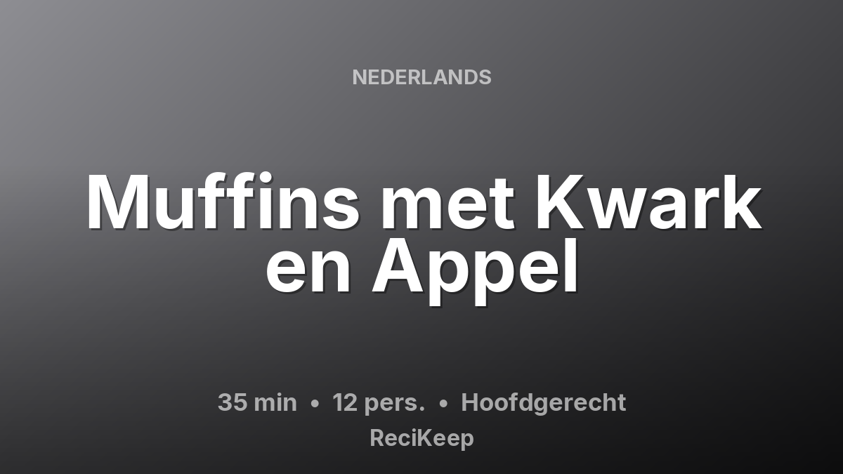 Receptkaart Muffins met Kwark en Appel – Hoofdgerecht