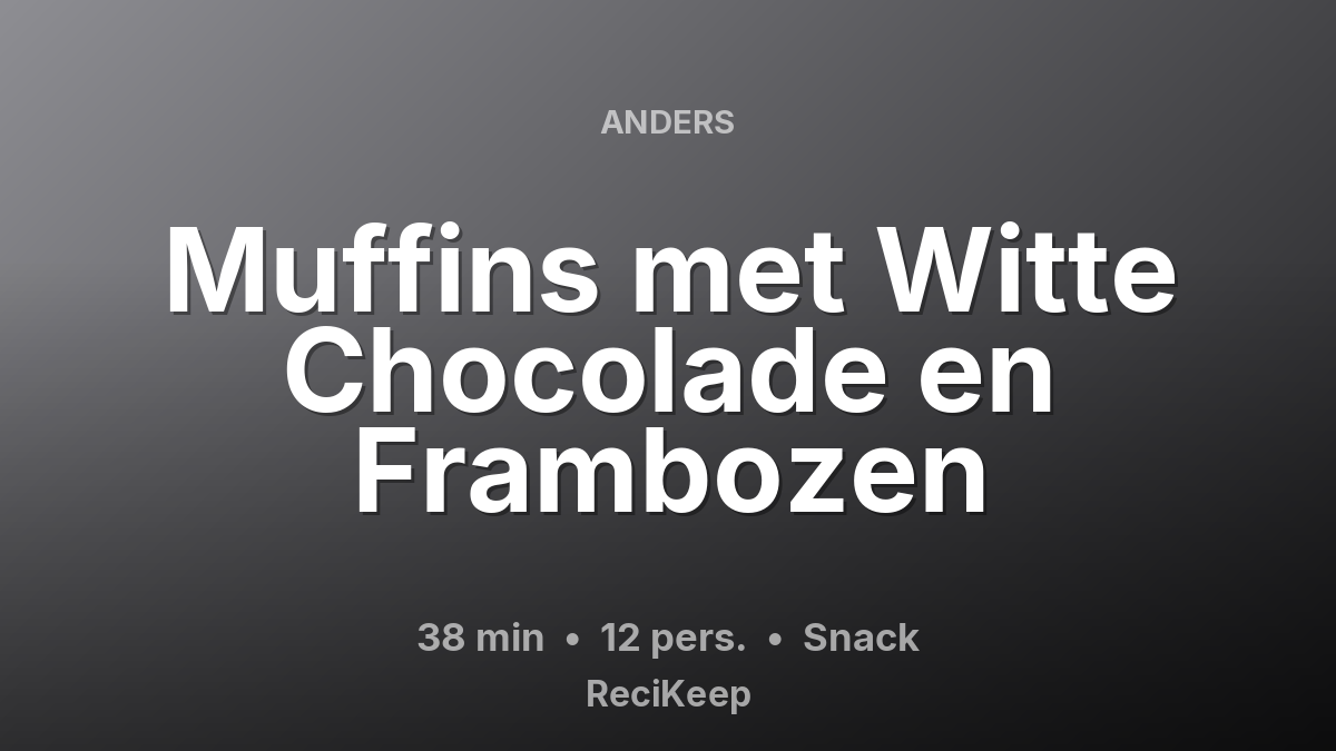 Receptkaart Muffins met Witte Chocolade en Frambozen – Snack