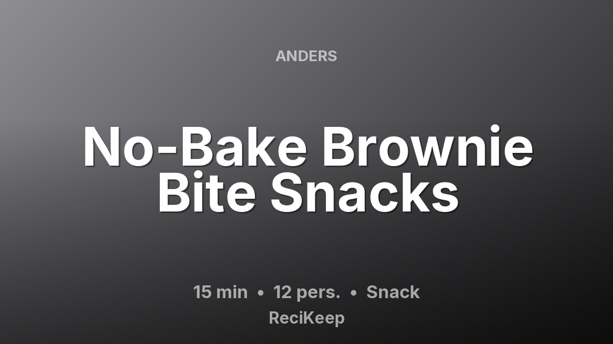 Receptkaart No-Bake Brownie Bite Snacks – Snack