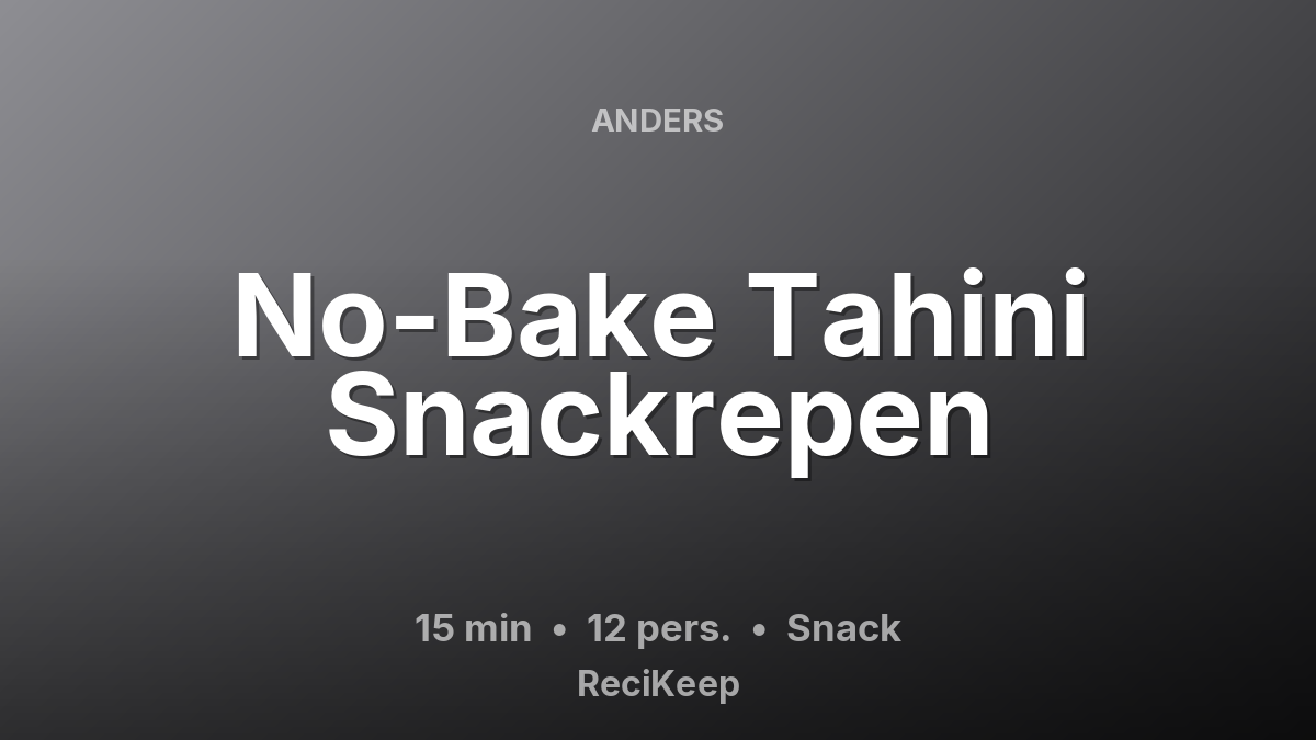 Receptkaart No-Bake Tahini Snackrepen – Snack