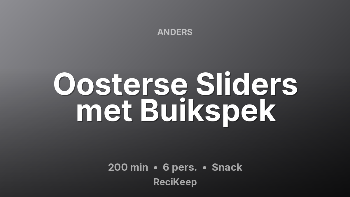 Receptkaart Oosterse Sliders met Buikspek – Snack
