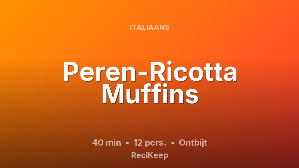 Receptkaart Peren-Ricotta Muffins – Ontbijt