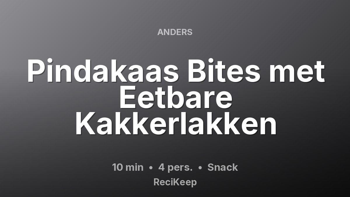 Receptkaart Pindakaas Bites met Eetbare Kakkerlakken – Snack