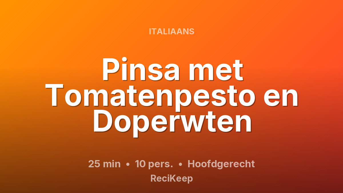 Receptkaart Pinsa met Tomatenpesto en Doperwten – Hoofdgerecht