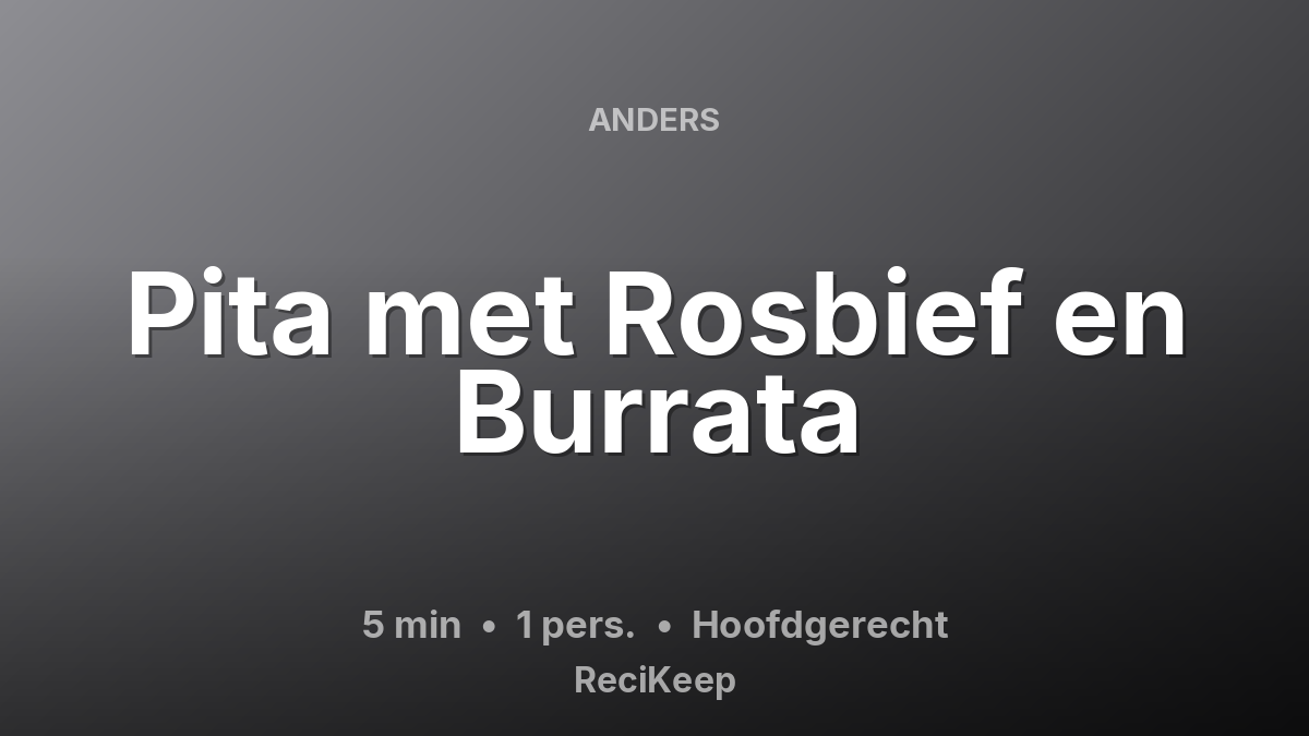 Receptkaart Pita met Rosbief en Burrata – Hoofdgerecht
