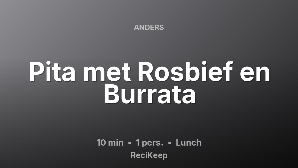 Receptkaart Pita met Rosbief en Burrata – Lunch