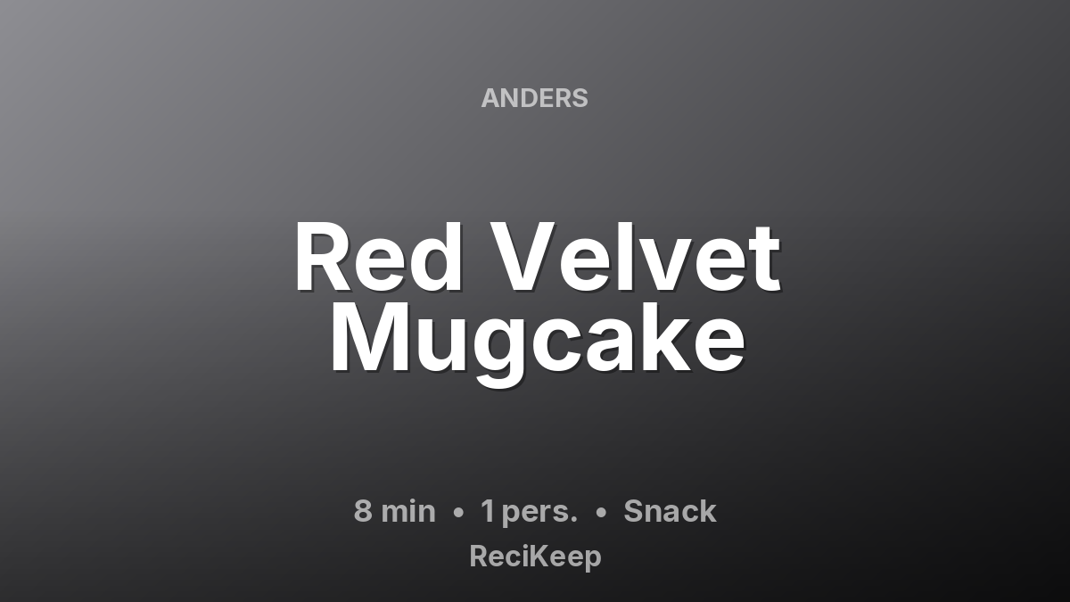 Receptkaart Red Velvet Mugcake – Snack