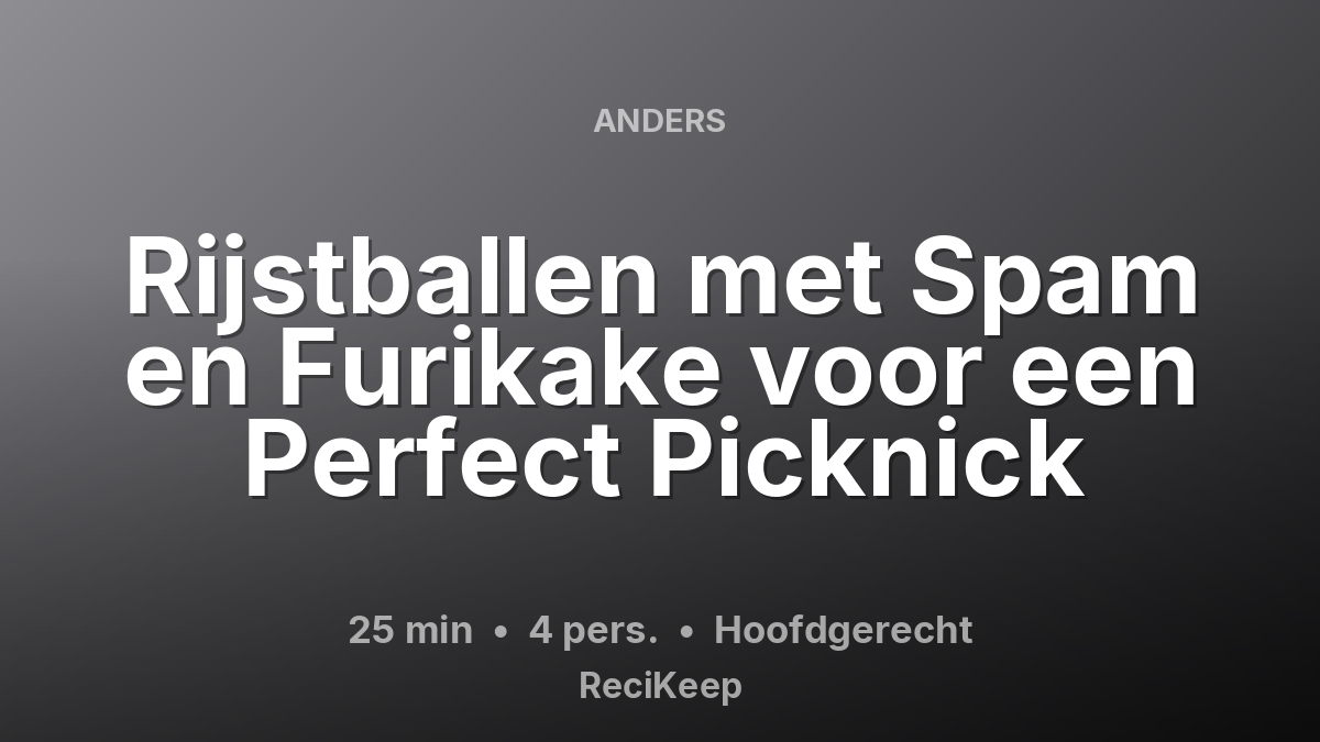 Receptkaart Rijstballen met Spam en Furikake voor een Perfect Picknick – Hoofdgerecht