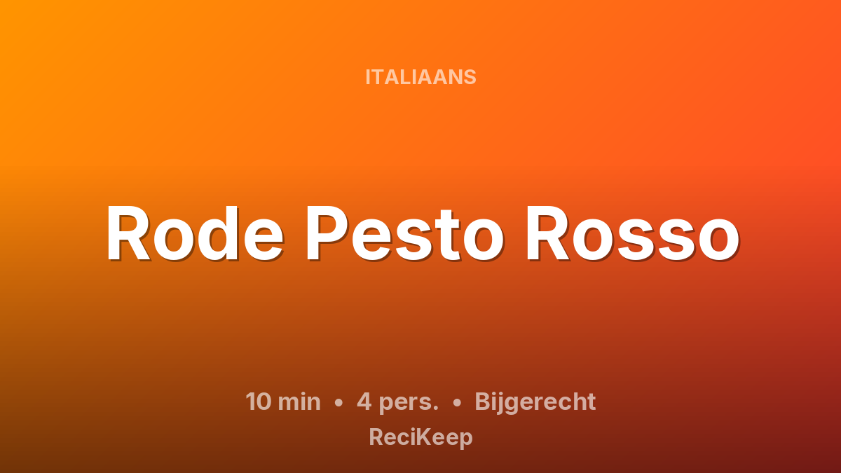 Receptkaart Rode Pesto Rosso – Bijgerecht